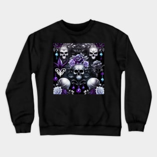 Gothic Skull Purple Pattern Crewneck Sweatshirt